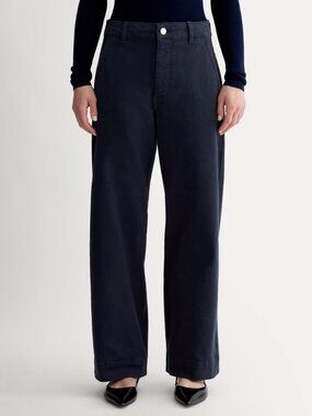 Everlane Women's The Utility Wide-Leg Pant in Navy Blue Size 0 Long